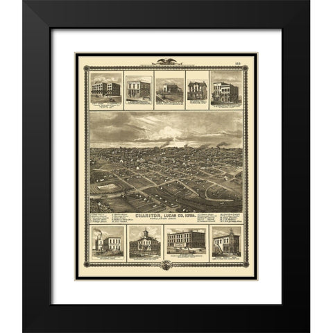 Chariton Iowa - Andreas 1875 Black Modern Wood Framed Art Print with Double Matting by Andreas