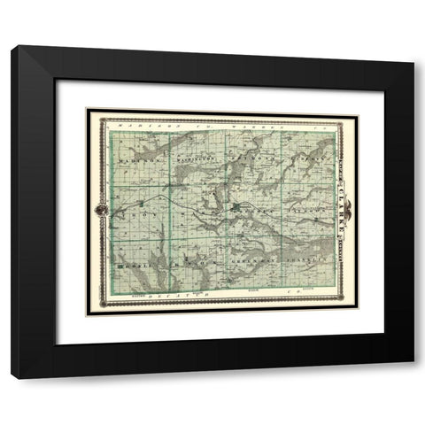 Clarke Iowa Landowner - Andreas 1874 Black Modern Wood Framed Art Print with Double Matting by Andreas