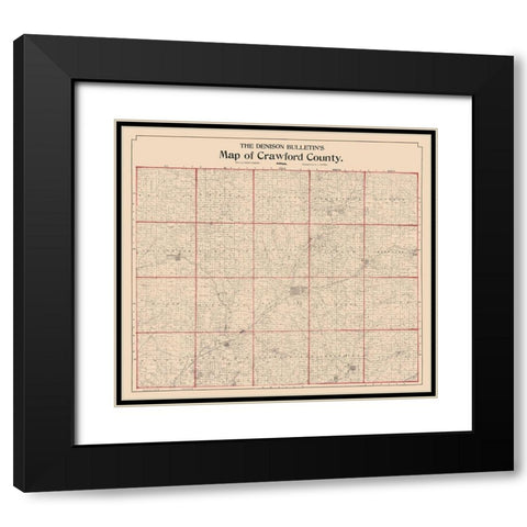 Crawford County Iowa - McHenry 1898  Black Modern Wood Framed Art Print with Double Matting by McHenry