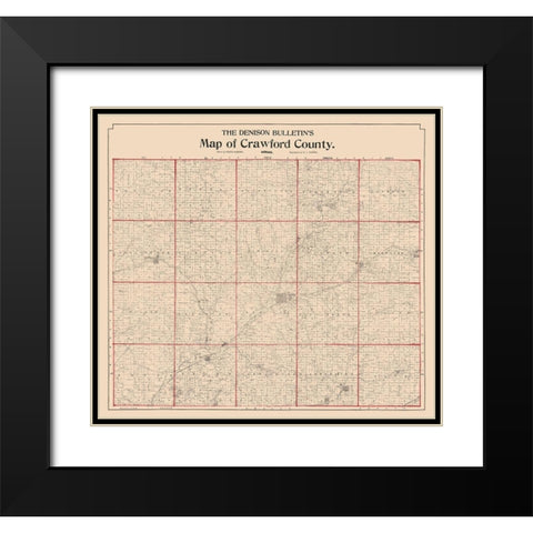 Crawford County Iowa - McHenry 1898  Black Modern Wood Framed Art Print with Double Matting by McHenry
