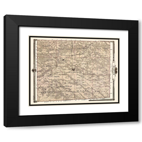 Davie Iowa Landowner - Andreas 1875 Black Modern Wood Framed Art Print with Double Matting by Andreas