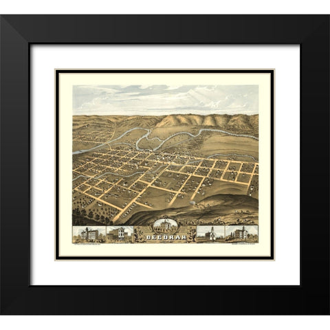 Decorah Iowa - Ruger 1870 Black Modern Wood Framed Art Print with Double Matting by Ruger