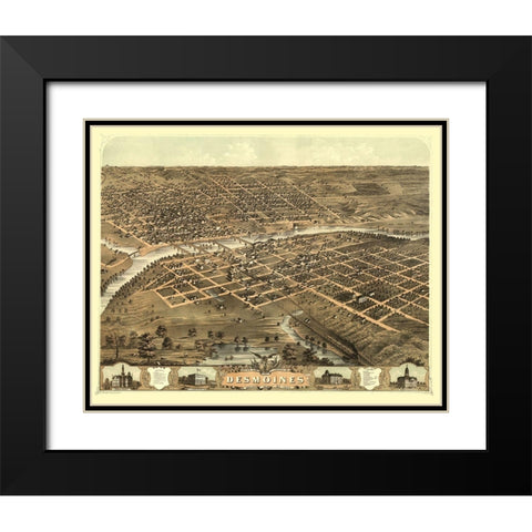Des Moines Iowa - Ruger 1868 Black Modern Wood Framed Art Print with Double Matting by Ruger
