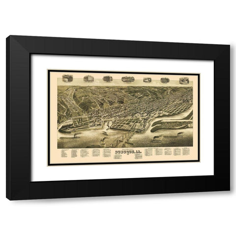 Dubuque Iowa - Wellge 1889 Black Modern Wood Framed Art Print with Double Matting by Wellge