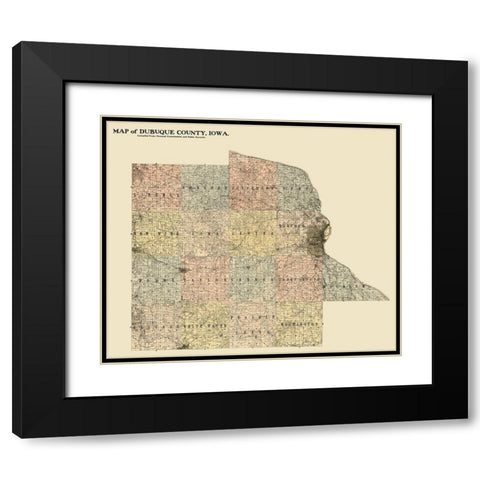 Dubuque County Iowa -  Hixson 1900  Black Modern Wood Framed Art Print with Double Matting by Hixson