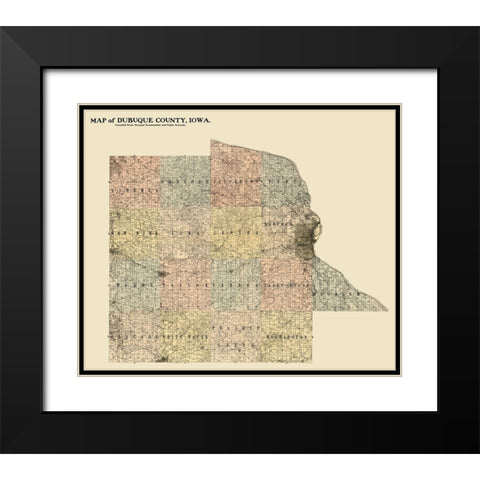 Dubuque County Iowa -  Hixson 1900  Black Modern Wood Framed Art Print with Double Matting by Hixson