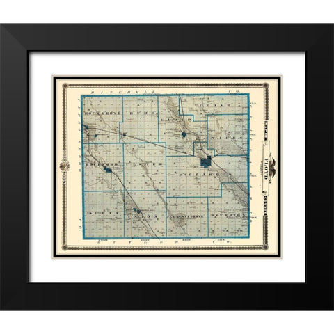 Floyd Iowa Landowner - Andreas 1874 Black Modern Wood Framed Art Print with Double Matting by Andreas