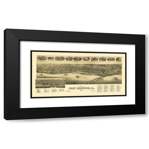 Fort Madison Iowa - Wellge 1889 Black Modern Wood Framed Art Print with Double Matting by Wellge
