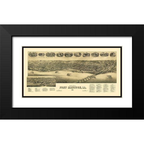 Fort Madison Iowa - Wellge 1889 Black Modern Wood Framed Art Print with Double Matting by Wellge