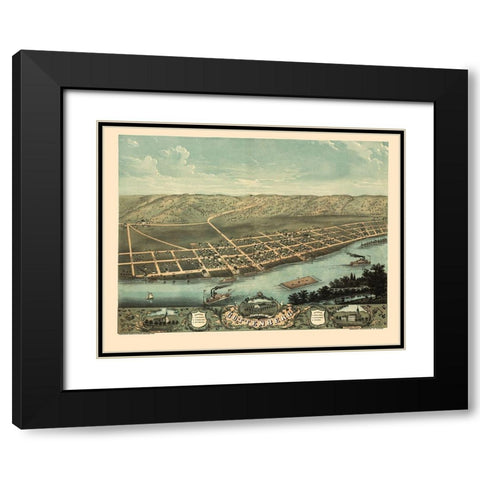 Guttenberg Iowa - Ruger 1869 Black Modern Wood Framed Art Print with Double Matting by Ruger
