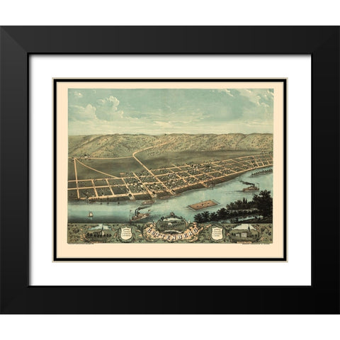Guttenberg Iowa - Ruger 1869 Black Modern Wood Framed Art Print with Double Matting by Ruger