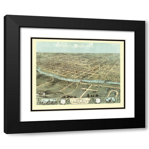 Iowa City Iowa - Ruger 1868 Black Modern Wood Framed Art Print with Double Matting by Ruger