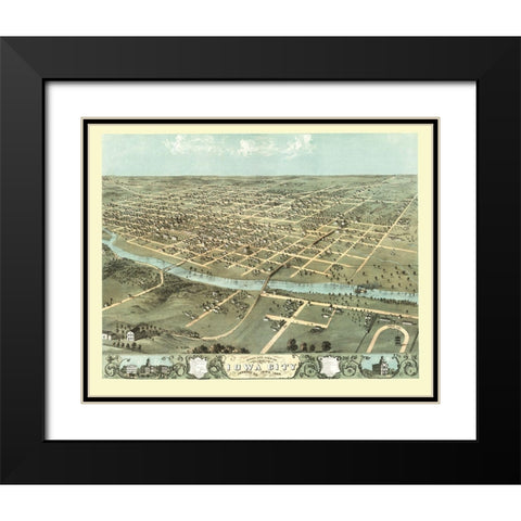 Iowa City Iowa - Ruger 1868 Black Modern Wood Framed Art Print with Double Matting by Ruger