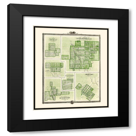 Jesup, Independence, Delhi Iowa Landowner Black Modern Wood Framed Art Print with Double Matting by Andreas