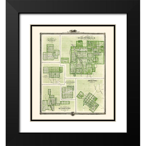 Jesup, Independence, Delhi Iowa Landowner Black Modern Wood Framed Art Print with Double Matting by Andreas