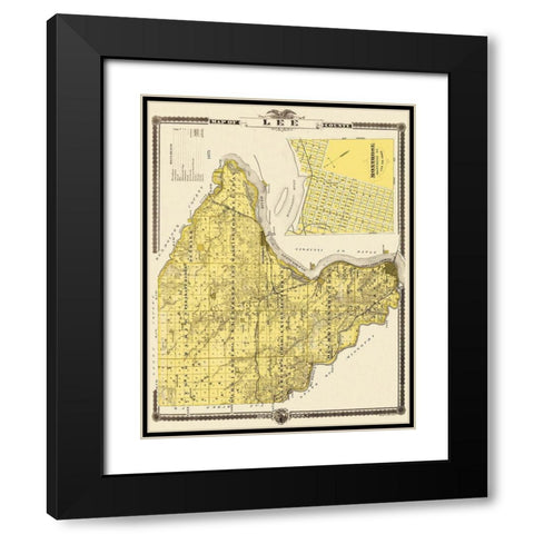 Lee Iowa - Shober 1875 Black Modern Wood Framed Art Print with Double Matting by Shober