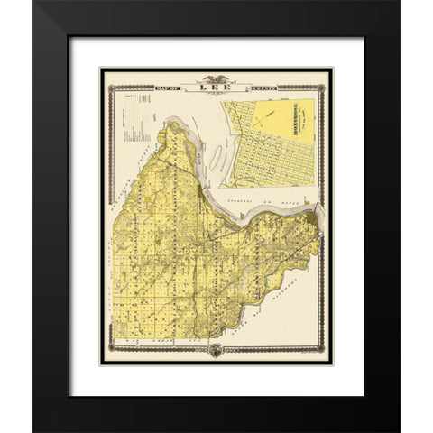 Lee Iowa - Shober 1875 Black Modern Wood Framed Art Print with Double Matting by Shober