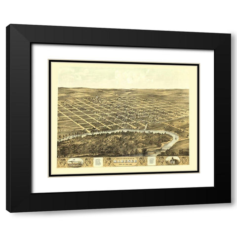 Marengo Iowa - Ruger 1868 Black Modern Wood Framed Art Print with Double Matting by Ruger