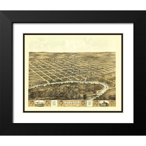 Marengo Iowa - Ruger 1868 Black Modern Wood Framed Art Print with Double Matting by Ruger