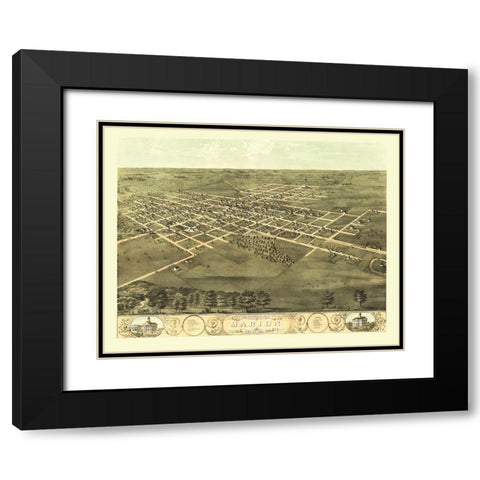 Marion Iowa - Ruger 1868 Black Modern Wood Framed Art Print with Double Matting by Ruger