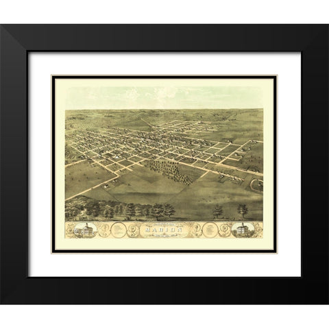 Marion Iowa - Ruger 1868 Black Modern Wood Framed Art Print with Double Matting by Ruger