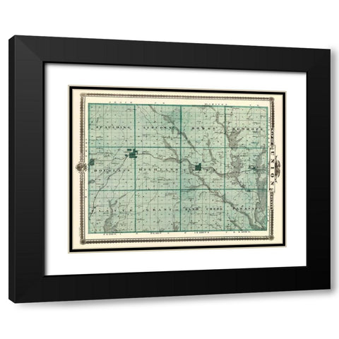 Union Iowa Landowner - Andreas 1874 Black Modern Wood Framed Art Print with Double Matting by Andreas