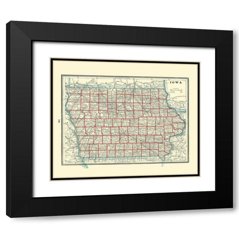 Iowa - Rathbun 1893 Black Modern Wood Framed Art Print with Double Matting by Rathbun