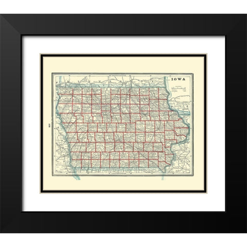 Iowa - Rathbun 1893 Black Modern Wood Framed Art Print with Double Matting by Rathbun