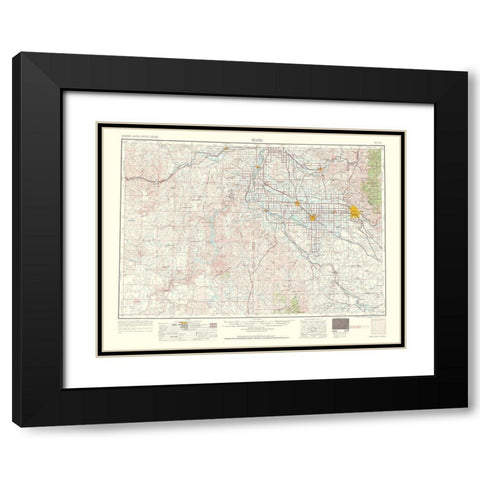 Boise Idaho Oregon Quad - USGS 1962 Black Modern Wood Framed Art Print with Double Matting by USGS