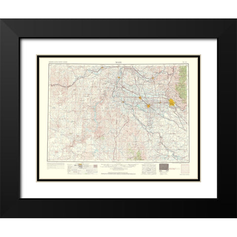 Boise Idaho Oregon Quad - USGS 1962 Black Modern Wood Framed Art Print with Double Matting by USGS