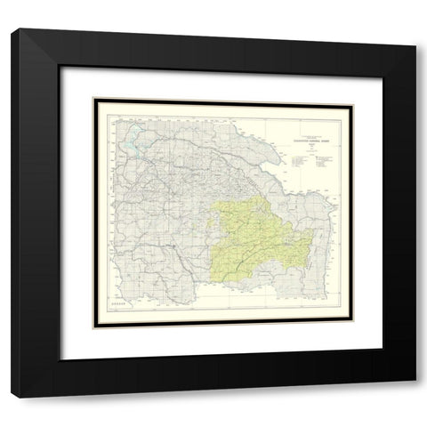 Clearwater National Forest Idaho - USDA 1961 Black Modern Wood Framed Art Print with Double Matting by USDA