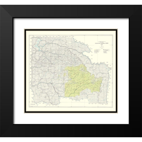Clearwater National Forest Idaho - USDA 1961 Black Modern Wood Framed Art Print with Double Matting by USDA