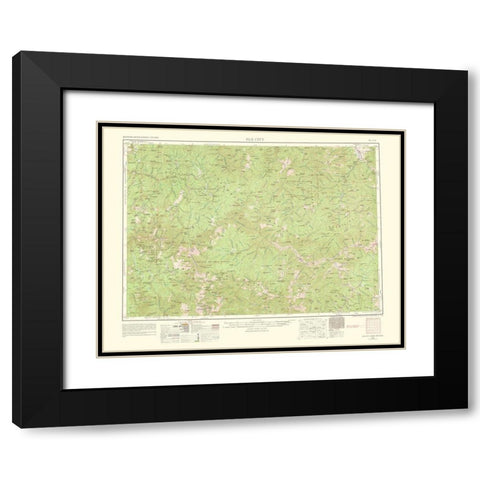 Elk City Idaho Montana Quad - USGS 1963 Black Modern Wood Framed Art Print with Double Matting by USGS