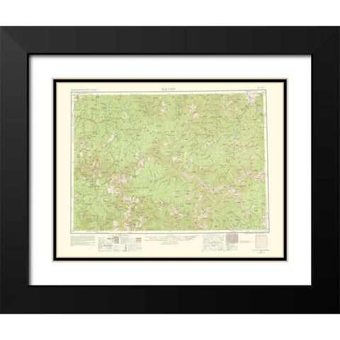 Elk City Idaho Montana Quad - USGS 1963 Black Modern Wood Framed Art Print with Double Matting by USGS