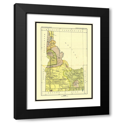 Idaho - Hoen 1896 Black Modern Wood Framed Art Print with Double Matting by Hoen