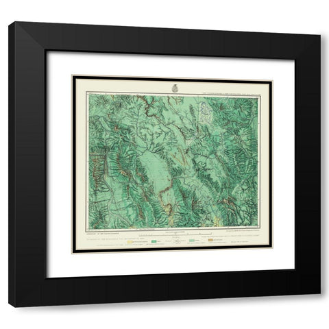 Southeastern Idaho - US Army 1877 Black Modern Wood Framed Art Print with Double Matting by US Army