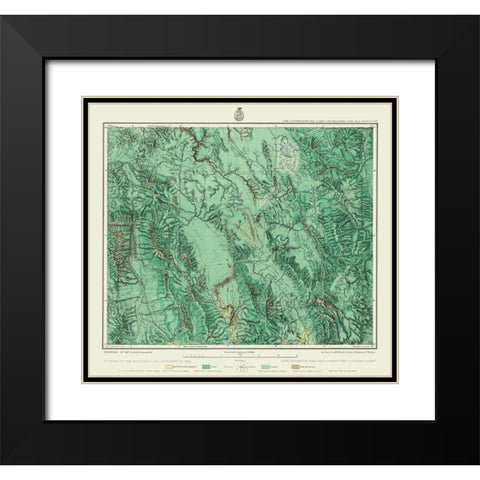 Southeastern Idaho - US Army 1877 Black Modern Wood Framed Art Print with Double Matting by US Army