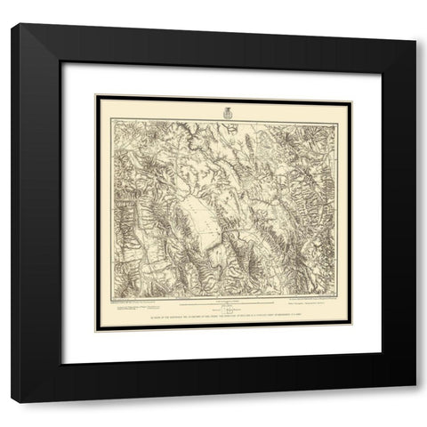 Southeastern Idaho - US Army 1877 Black Modern Wood Framed Art Print with Double Matting by US Army