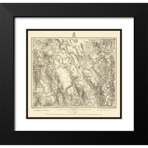 Southeastern Idaho - US Army 1877 Black Modern Wood Framed Art Print with Double Matting by US Army