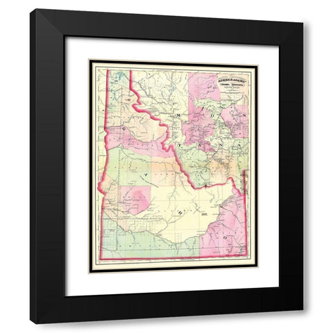Idaho - 1874 Black Modern Wood Framed Art Print with Double Matting by Asher