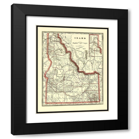 Idaho - Franklin 1896 Black Modern Wood Framed Art Print with Double Matting by Franklin