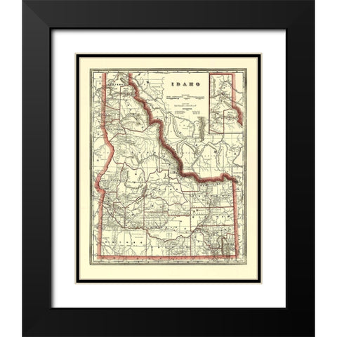 Idaho - Franklin 1896 Black Modern Wood Framed Art Print with Double Matting by Franklin
