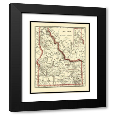 Idaho - Franklin 1896 Black Modern Wood Framed Art Print with Double Matting by Franklin