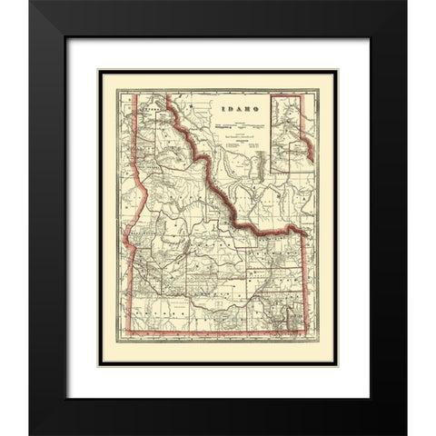Idaho - Franklin 1896 Black Modern Wood Framed Art Print with Double Matting by Franklin