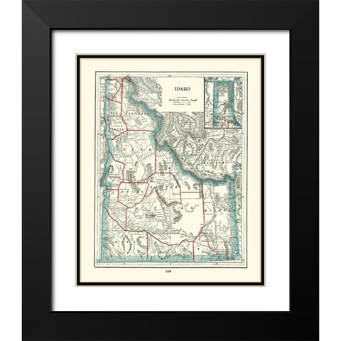 Idaho - Rathbun 1893 Black Modern Wood Framed Art Print with Double Matting by Rathbun