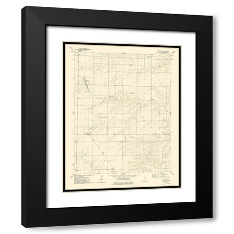 Bently Illinois Quad - USGS 1974 Black Modern Wood Framed Art Print with Double Matting by USGS