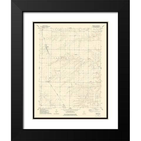 Bently Illinois Quad - USGS 1974 Black Modern Wood Framed Art Print with Double Matting by USGS