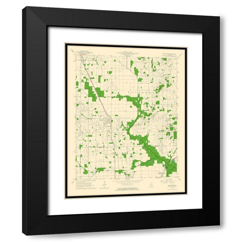 Broughton Illinois Quad - USGS 1963 Black Modern Wood Framed Art Print with Double Matting by USGS