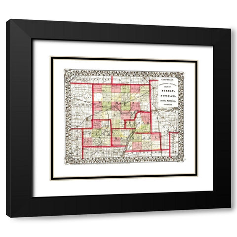 Bureau Putnam Stark Marshall Illinois Black Modern Wood Framed Art Print with Double Matting by Campbell