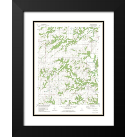 Camden Illinois Quad - USGS 1981 Black Modern Wood Framed Art Print with Double Matting by USGS